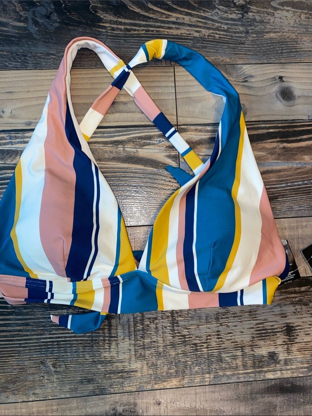 NWT Catalina Striped Halter Swim Top